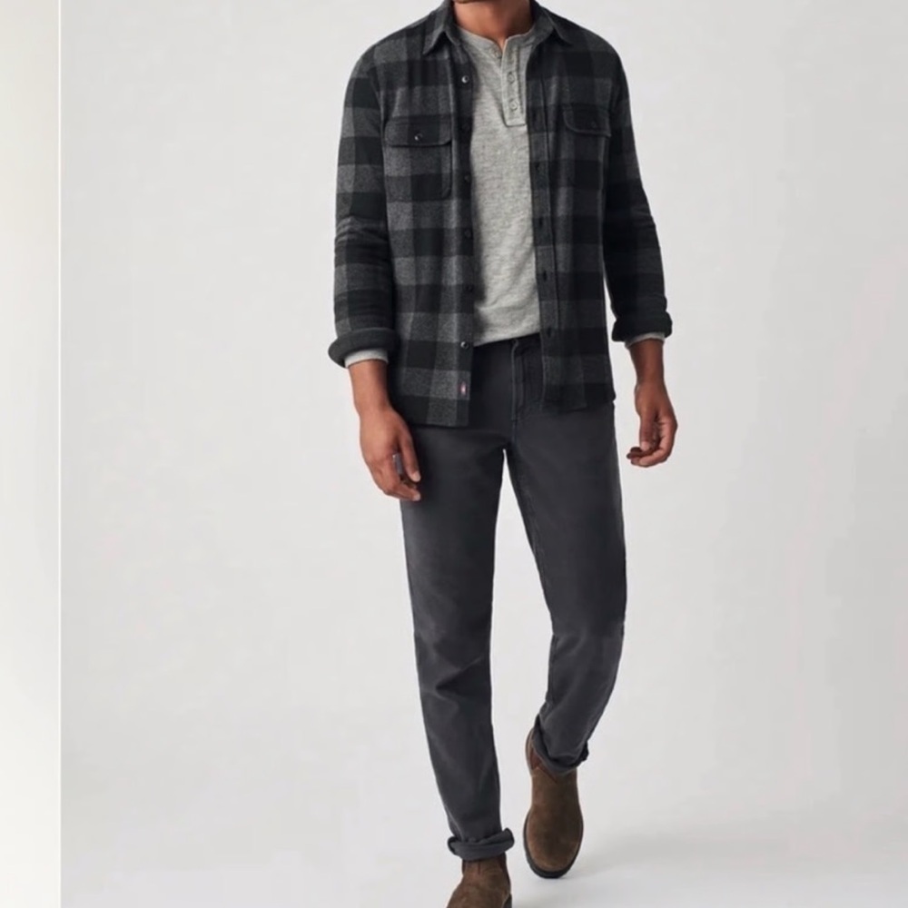 FIELD & STREAM Buffalo Plaid Heavy Weight Flannel Shirt Men's Med Jacket Gray